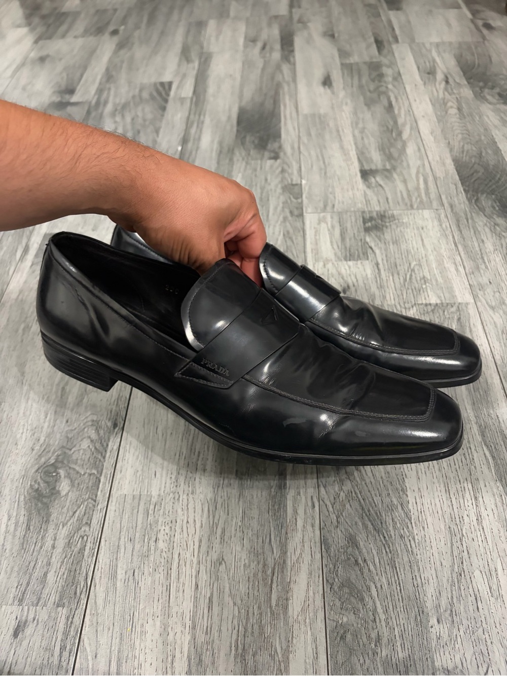 Prada Black Leather Penny Loafers - Picture 2 of 11